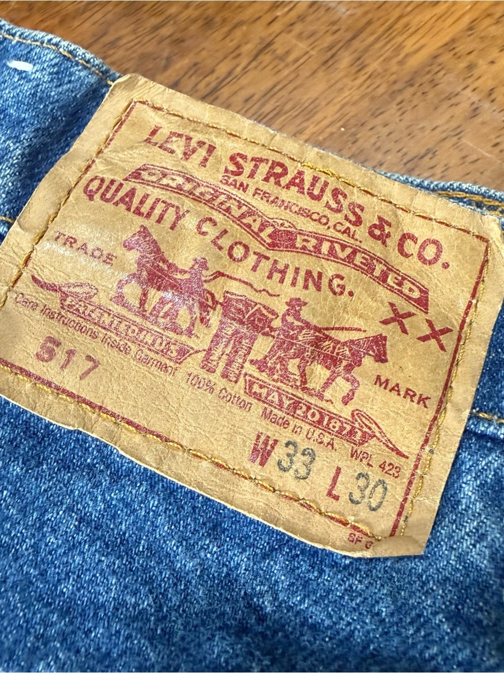 Vintage 1989 Levi’s 517 Jeans 33x30 Made USA Bootcut Red Tab Denim 80s - Picture 2 of 8